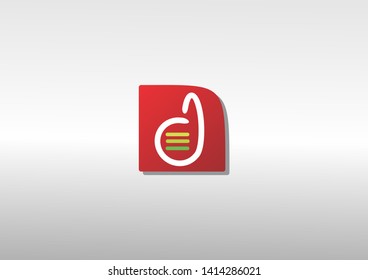 White mixed red hand logo