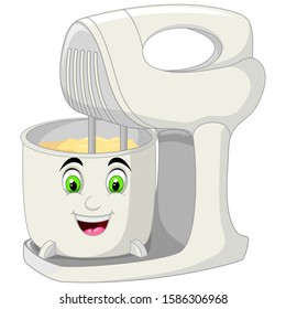 White Mixer Flour Machine Cartoon for your design