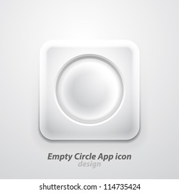 White Mobile App Icon With Empty Circle