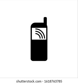 White mobile phone icon vector
