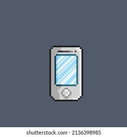white mobile phone in pixel style