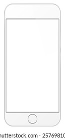 White Mobile Phone Similar To iPhone Isolated On White
