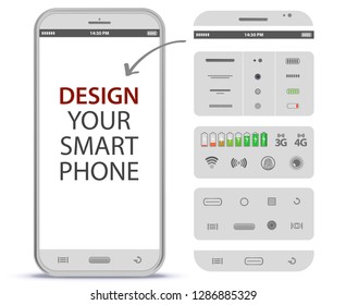 White Mobile Phone Vector Design Elements 