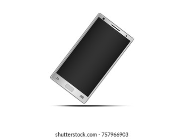 White mobile smartphone on white background. Vector EPS10