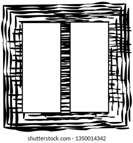 White mock up  with line brush background or white black with black line background