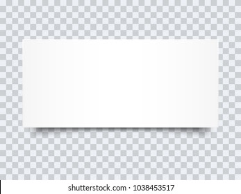 White mock up paper banner with shadow