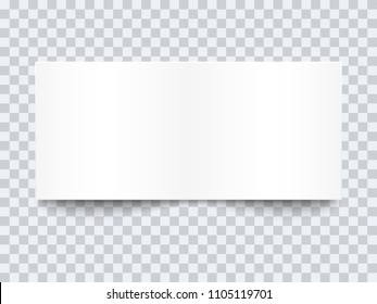 White mock up paper banner with shadow