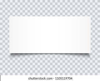 White mock up paper banner with shadow