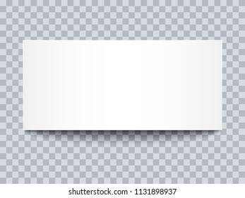 White mock up paper banner with shadow