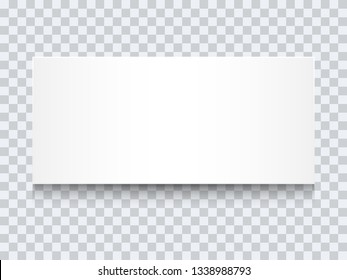 White mock up paper banner with shadow