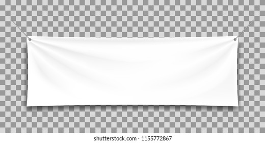 White mock up textile banner.