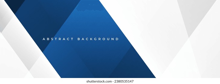 Fondo de banner 3D abstracto y moderno blanco con forma geométrica y líneas azules. Ilustración del vector