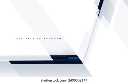 White modern abstract background with blue and gray geometric shapes. Dark blue and white abstract banner. Vector illustration