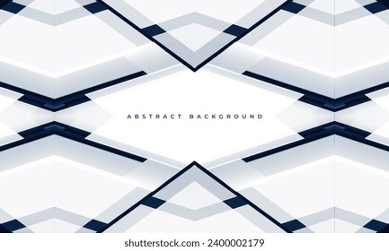 Fondo abstracto blanco moderno con formas geométricas azules y grises. Banner abstracto azul oscuro y blanco. Ilustración del vector