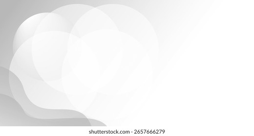 Fondo abstracto moderno blanco con minimalista de superposición circular. Decoración artística de Diseño gráfico