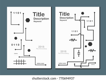 White modern abstract background with text space in concept of "Electric and Digital" for web banner, cover design, brochure, book and presentation. 