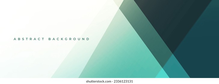 White modern abstract wide background with green line and geometric shapes. Vector illustration