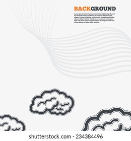 White modern background. Brain sign icon. Human intelligent smart mind. Outline signs with curved lines. Vector