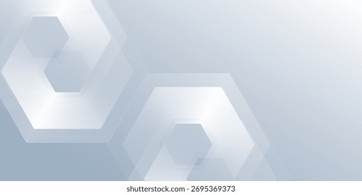 White modern background with dynamic wavy hexagon texture natural abstract