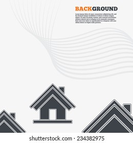 White modern background. Home sign icon. Main page button. Navigation symbol. Outline signs with curved lines. Vector