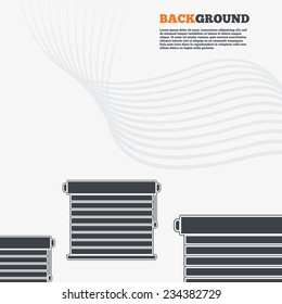 White modern background. Louvers sign icon. Window blinds or jalousie symbol. Outline signs with curved lines. Vector