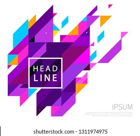 White modern business brochure/ leaflet, flyer, cover template. Abstract diagonal background blue and purple lines. stock-vector EPS 10