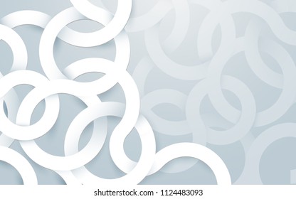 White modern circle geometric abstract background