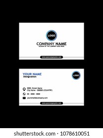 White modern creative business card and name card,horizontal simple clean template vector design, layout in rectangle size