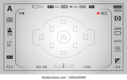 White Modern Digital Camera Focusing Screen Stock Vector (Royalty Free ...