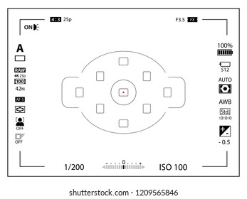 Black Modern Digital Camera Viewfinder Template Stock Vector (royalty 