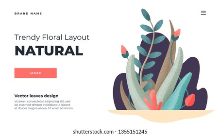 White modern flat design concept. Landing page template . Modern flat Floral vector illustration concept for business web page, website and mobile website. Vector illustration in cartoon style