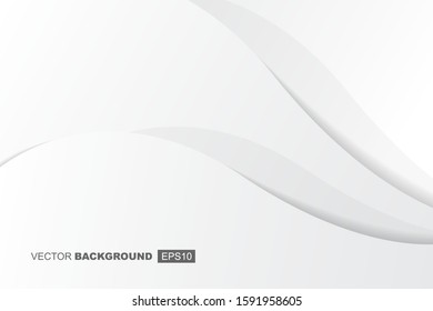 White Modern Fluid Background Composition with Waves and Shadows