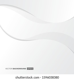 White Modern Fluid Background Composition with Waves and Shadows