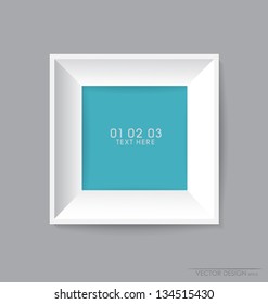 Quadro moderno branco na parede, ilustração vetorial.