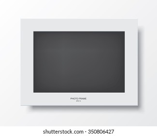 White modern frame on the wall. Vector abstract background for creative art design and interior decoration.