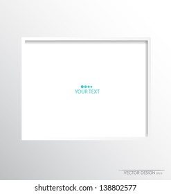White modern frame, vector illustration.