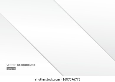 White Modern Geometric Background Composition with Diagonal Shadows and Bars