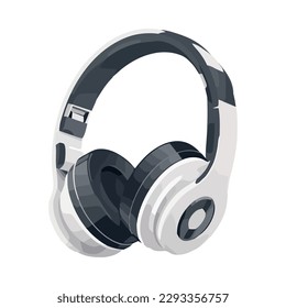 white modern headphones device icon isolated