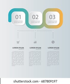 White Modern Infographics vector design.Vector timeline infographic template. Infographics with number option.