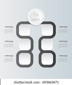 White Modern Infographics vector design.Vector timeline infographic template.