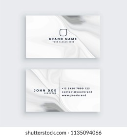 White Modern Marble Style Business Card