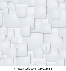 White modern rounded squares abstract vector background. Clipping mask is used.