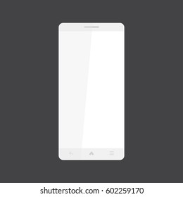 White modern smartphone with a large display. Flat vector illustration EPS 10