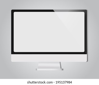 White Modern Stylish and Latest Model Computer Monitor in Gray Background