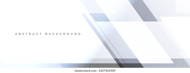 White modern vector banner with geometric shapes. Horizontal wide abstract background for corporate business presentation, cover, poster, annual report, brochure, flyer, card and certificate.