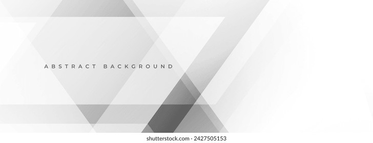 Banner vectorial moderno blanco con formas geométricas. Fondo abstracto ancho horizontal para la presentación de negocios corporativos, cubierta, cartel, informe anual, folleto, folleto, tarjeta y certificado.