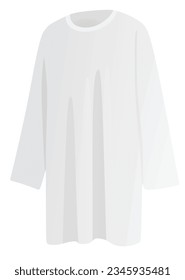 White modest dress. vector illustration