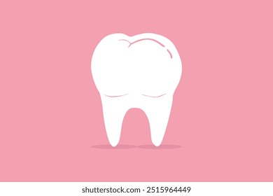 Ilustración de diente molar blanco. Dientes del juicio. Cuidado dental.