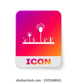 White Mold icon isolated on white background. Rectangle color button. Vector Illustration