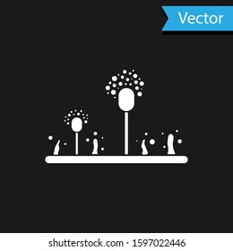 White Mold icon isolated on black background.  Vector Illustration